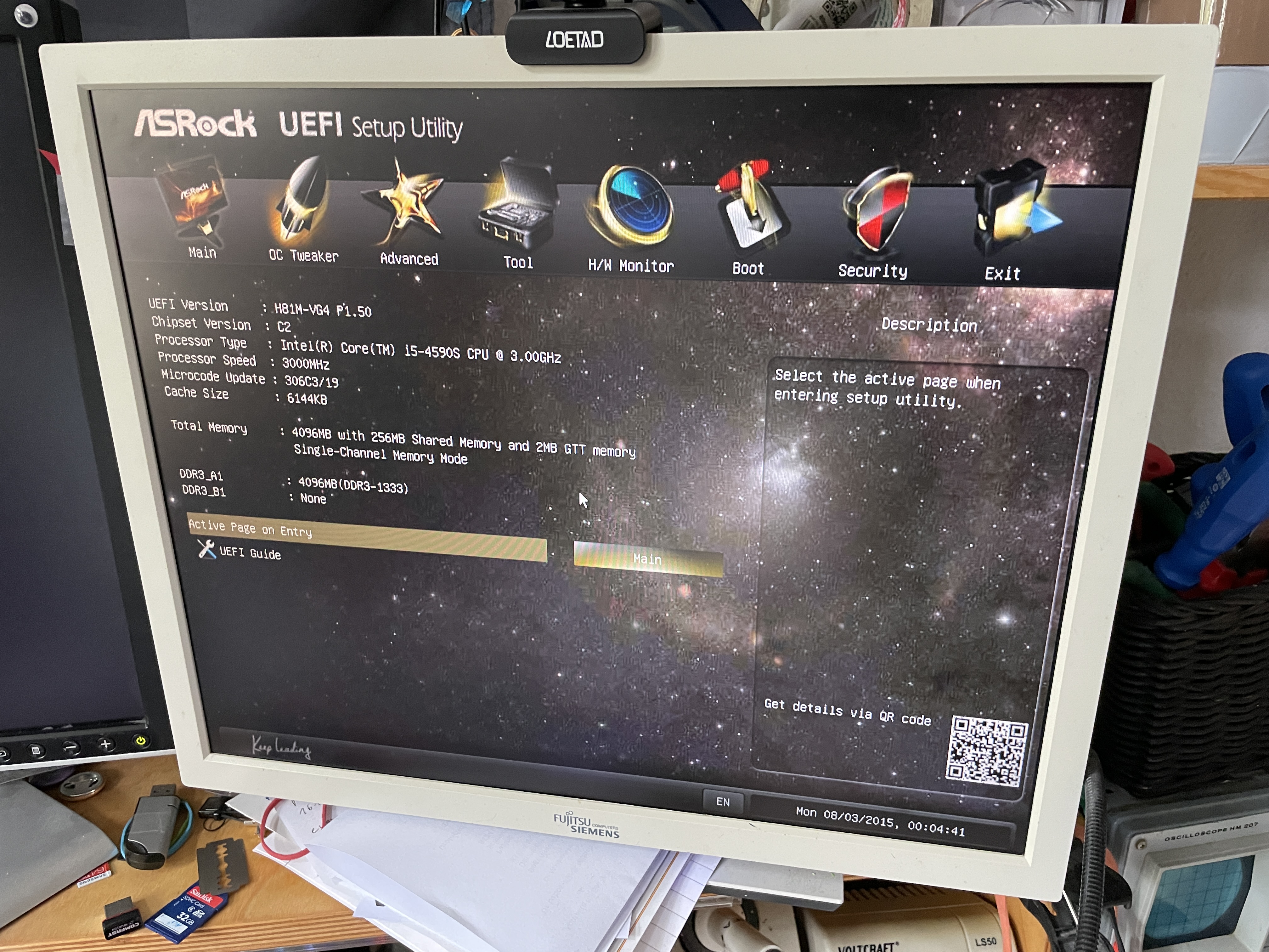 ASRock UEFI setup running on an ASUS board